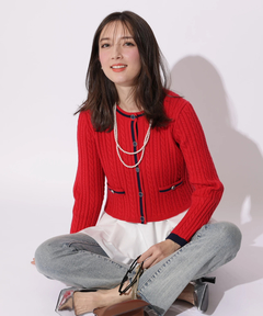 Apuweiser-riche(アプワイザー・リッシェ) |配色ケーブルティアードアンサンブル