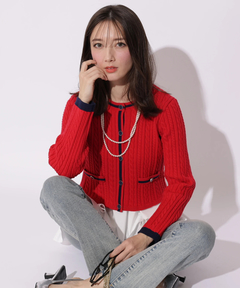 Apuweiser-riche(アプワイザー・リッシェ) |配色ケーブルティアードアンサンブル