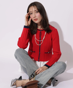 Apuweiser-riche(アプワイザー・リッシェ) |配色ケーブルティアードアンサンブル