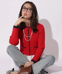 Apuweiser-riche(アプワイザー・リッシェ) |配色ケーブルティアードアンサンブル