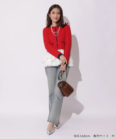 Apuweiser-riche(アプワイザー・リッシェ) |配色ケーブルティアードアンサンブル