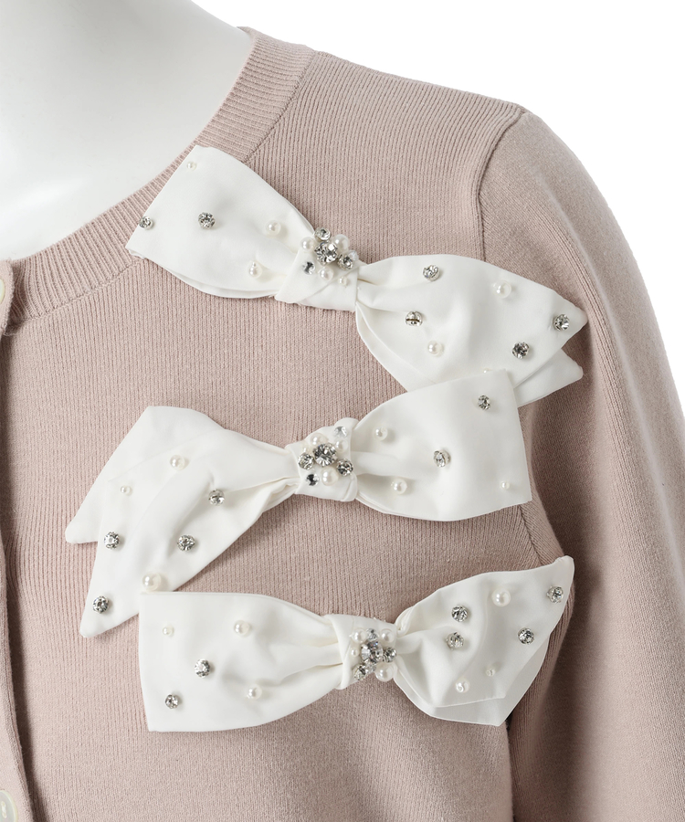 スプリングリボンビジューニットカーディガン | カーデ | Apuweiser