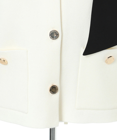 Apuweiser-riche(アプワイザー・リッシェ) |バイカラーショルダーリボンニットジャケット