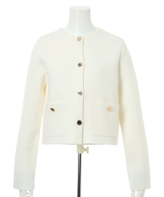 Apuweiser-riche(アプワイザー・リッシェ) |バイカラーショルダーリボンニットジャケット