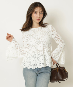 Apuweiser-riche(アプワイザー・リッシェ) |ペプラムレースブラウス