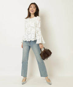 Apuweiser-riche(アプワイザー・リッシェ) |ペプラムレースブラウス