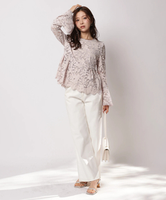 Apuweiser-riche(アプワイザー・リッシェ) |ペプラムレースブラウス