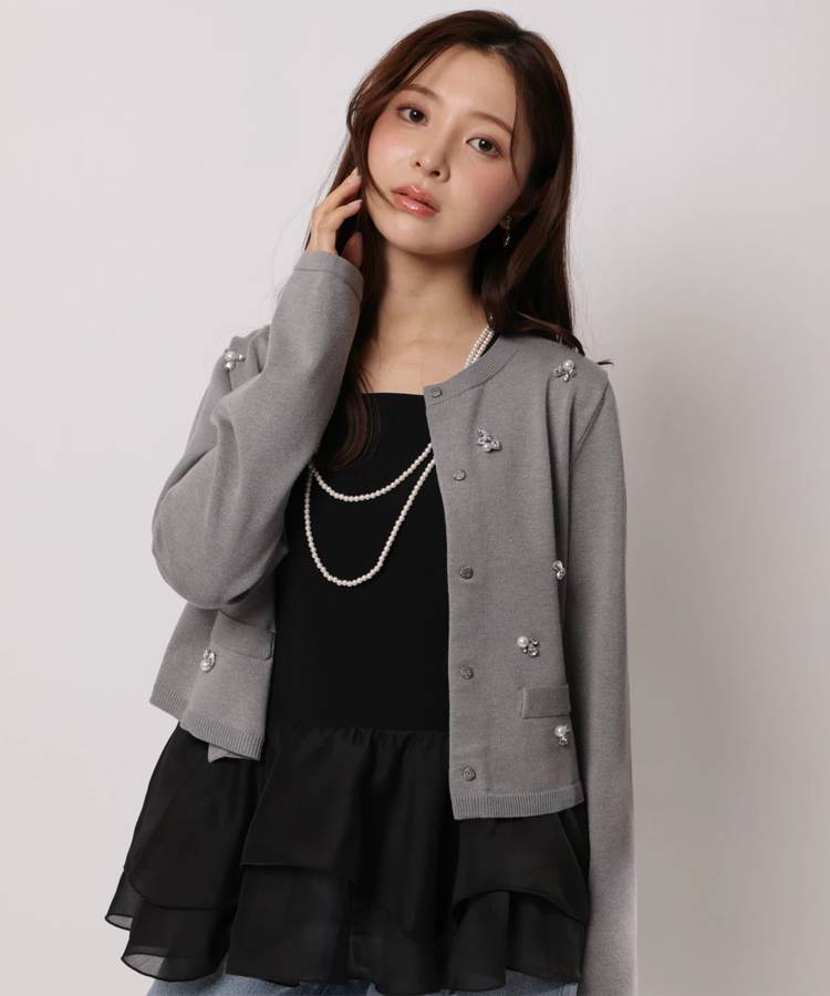 ランダムビジューカーディガン | カーデ | Apuweiser-riche