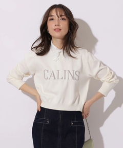 Apuweiser-riche(アプワイザー・リッシェ) |レース衿ロゴショートニット