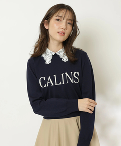 Apuweiser-riche(アプワイザー・リッシェ) |レース衿ロゴショートニット