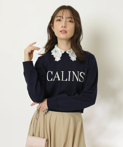 Apuweiser-riche(アプワイザー・リッシェ) |レース衿ロゴショートニット