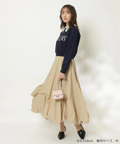 Apuweiser-riche(アプワイザー・リッシェ) |レース衿ロゴショートニット