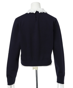 Apuweiser-riche(アプワイザー・リッシェ) |レース衿ロゴショートニット