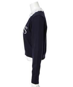 Apuweiser-riche(アプワイザー・リッシェ) |レース衿ロゴショートニット