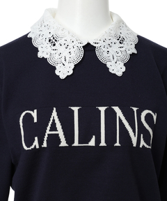 Apuweiser-riche(アプワイザー・リッシェ) |レース衿ロゴショートニット