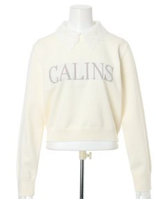 Apuweiser-riche(アプワイザー・リッシェ) |レース衿ロゴショートニット