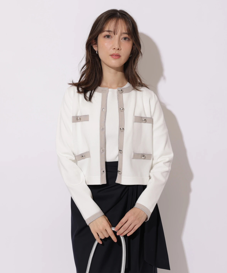 ラメ配色ニットジャケットアンサンブル | アンサンブル | Apuweiser