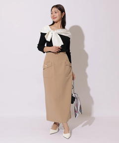 Apuweiser-riche(アプワイザー・リッシェ) |オフショルアシメリボンニット