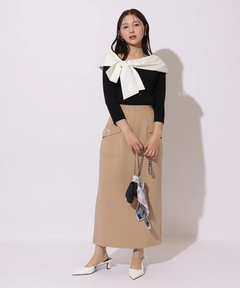 Apuweiser-riche(アプワイザー・リッシェ) |オフショルアシメリボンニット