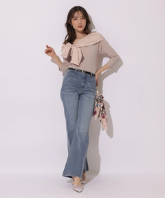 Apuweiser-riche(アプワイザー・リッシェ) |オフショルアシメリボンニット