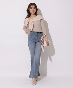 Apuweiser-riche(アプワイザー・リッシェ) |オフショルアシメリボンニット