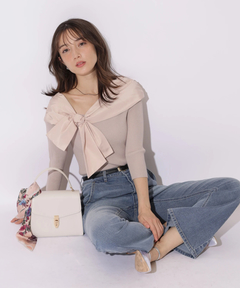 Apuweiser-riche(アプワイザー・リッシェ) |オフショルアシメリボンニット