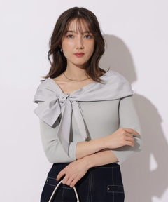 Apuweiser-riche(アプワイザー・リッシェ) |オフショルアシメリボンニット