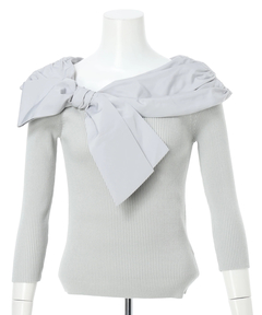 Apuweiser-riche(アプワイザー・リッシェ) |オフショルアシメリボンニット