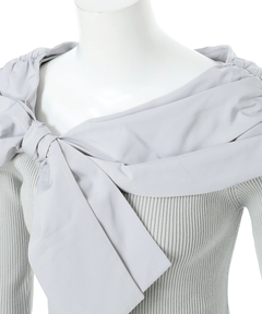 Apuweiser-riche(アプワイザー・リッシェ) |オフショルアシメリボンニット