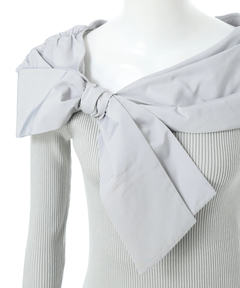 Apuweiser-riche(アプワイザー・リッシェ) |オフショルアシメリボンニット