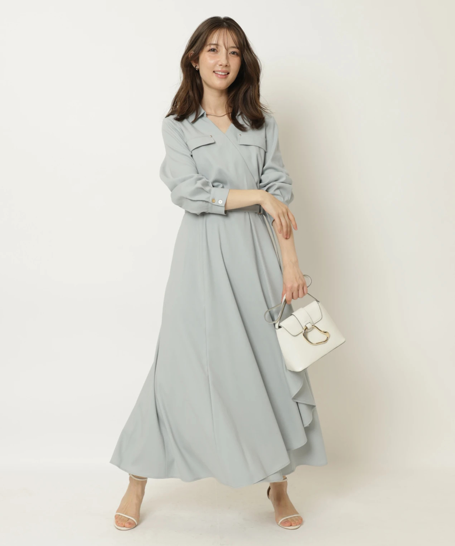 カシュクールラッフルシャツワンピース | ワンピース | Apuweiser