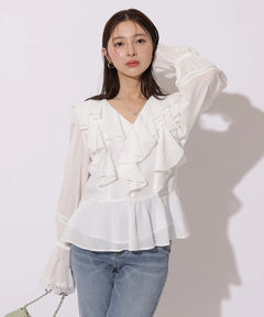 Apuweiser-riche(アプワイザー・リッシェ) |レースディテールフリルブラウス