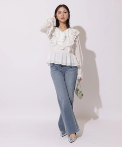 Apuweiser-riche(アプワイザー・リッシェ) |レースディテールフリルブラウス