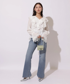 Apuweiser-riche(アプワイザー・リッシェ) |レースディテールフリルブラウス