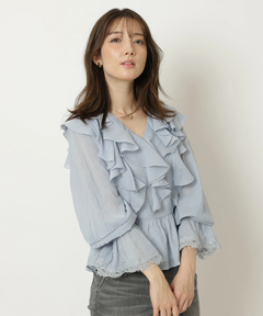 Apuweiser-riche(アプワイザー・リッシェ) |レースディテールフリルブラウス