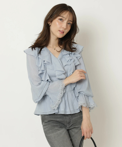 Apuweiser-riche(アプワイザー・リッシェ) |レースディテールフリルブラウス