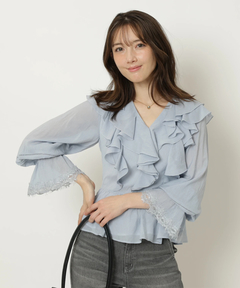 Apuweiser-riche(アプワイザー・リッシェ) |レースディテールフリルブラウス