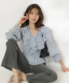 Apuweiser-riche(アプワイザー・リッシェ) |レースディテールフリルブラウス