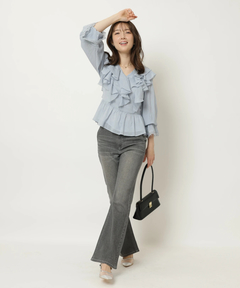 Apuweiser-riche(アプワイザー・リッシェ) |レースディテールフリルブラウス