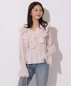 Apuweiser-riche(アプワイザー・リッシェ) |レースディテールフリルブラウス