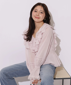 Apuweiser-riche(アプワイザー・リッシェ) |レースディテールフリルブラウス