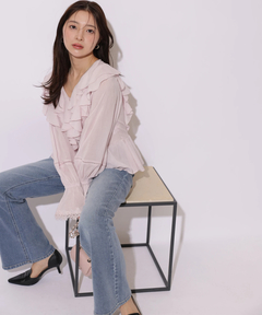 Apuweiser-riche(アプワイザー・リッシェ) |レースディテールフリルブラウス