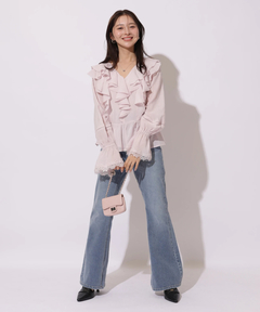 Apuweiser-riche(アプワイザー・リッシェ) |レースディテールフリルブラウス