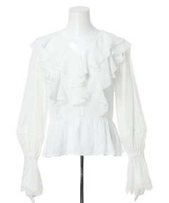 Apuweiser-riche(アプワイザー・リッシェ) |レースディテールフリルブラウス