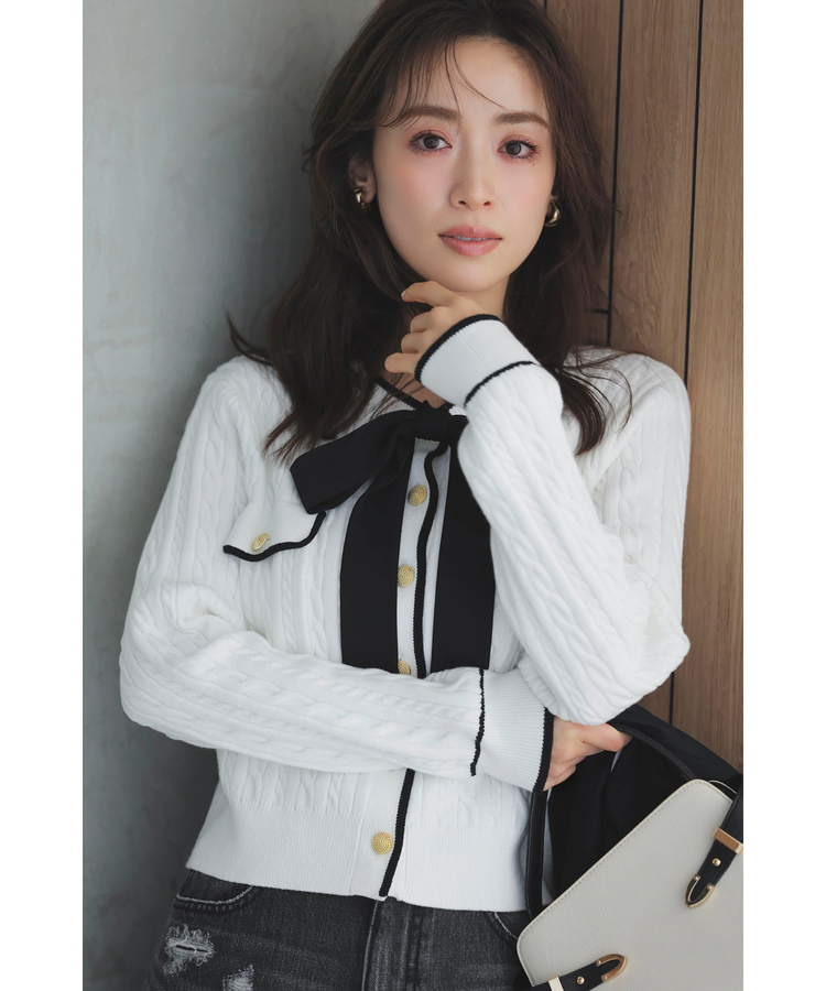 Apuweiser-riche(アプワイザー・リッシェ) |2wayリボンパイピングカーデ