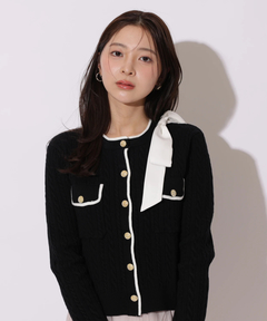 Apuweiser-riche(アプワイザー・リッシェ) |2wayリボンパイピングカーデ