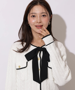 Apuweiser-riche(アプワイザー・リッシェ) |2wayリボンパイピングカーデ