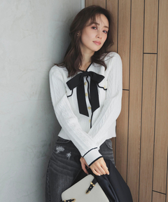 Apuweiser-riche(アプワイザー・リッシェ) |2wayリボンパイピングカーデ