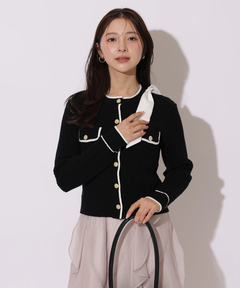 Apuweiser-riche(アプワイザー・リッシェ) |2wayリボンパイピングカーデ