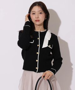 Apuweiser-riche(アプワイザー・リッシェ) |2wayリボンパイピングカーデ